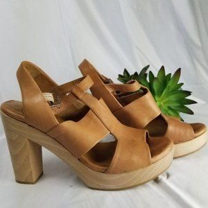 Coclico Brown Leather Slingback Heels | Sz 9